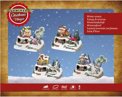 LED Animated Winter Scene – 4 Assorted Designs BO Village scenes