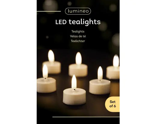 LED Tealights BO Indoor, Warm White D.3.8cm x H.4.7cm Box of 6 - Image 3