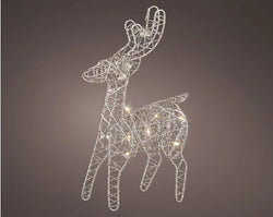 Micro LED Reindeer Metal – Indoor (Warm White, Steady Light) H.21cm Battery Operated