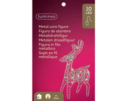 Micro LED Reindeer Metal – Indoor (Warm White, Steady Light) H.21cm Battery Operated