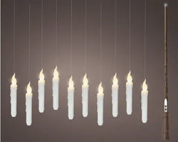 LED Magic Floating Dinner Candles – Fire Flame Effect, Warm White (Set of 10)