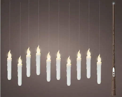 LED Magic Floating Dinner Candles – Fire Flame Effect, Warm White (Set of 10)