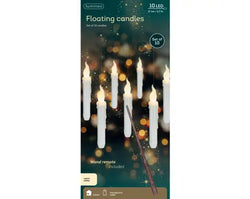 LED Magic Floating Dinner Candles – Fire Flame Effect, Warm White (Set of 10)