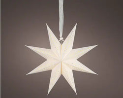 LED Paper Star – Warm White, Battery Operated 38cm