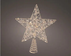 Micro LED Star Tree Topper – Gold, Warm White 27cm BO