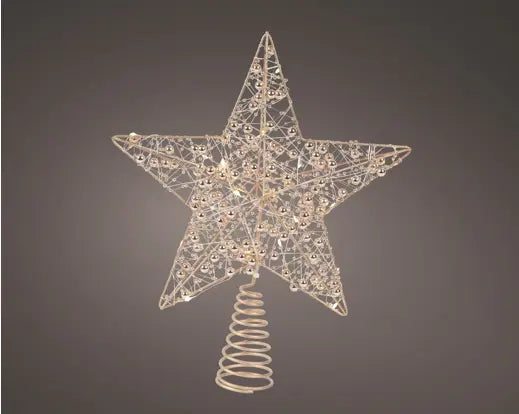 Micro LED Star Tree Topper – Gold, Warm White 27cm BO - Image 3