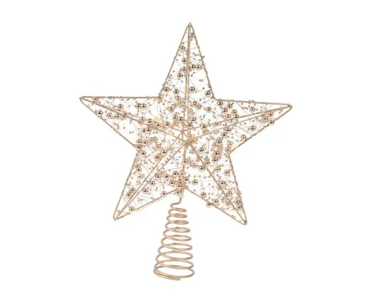 Micro LED Star Tree Topper – Gold, Warm White 27cm BO - Image 2