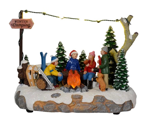 LED Scenery – Campfire Scene  (Indoor Use)L.12cm x W.21cm x H.14.5cm - Image 1