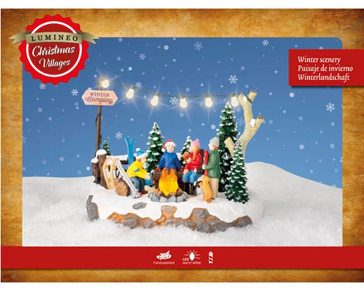 LED Scenery – Campfire Scene  (Indoor Use)L.12cm x W.21cm x H.14.5cm - Image 4