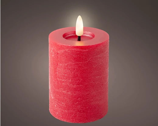 LED Wick Candle – Christmas Red dia7 × H11.2cm Battery Operated - Image 1