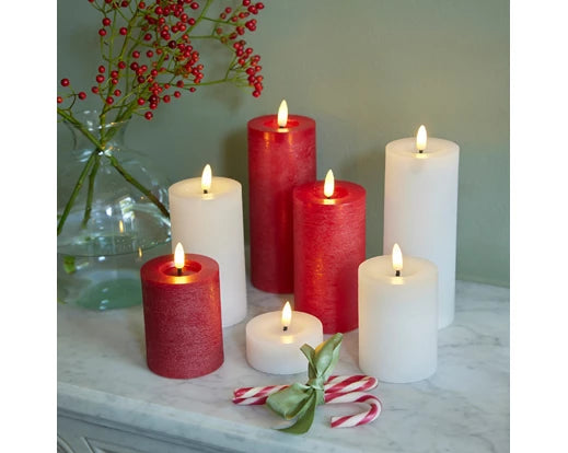 LED Wick Candle – Christmas Red dia7 × H11.2cm Battery Operated - Image 3