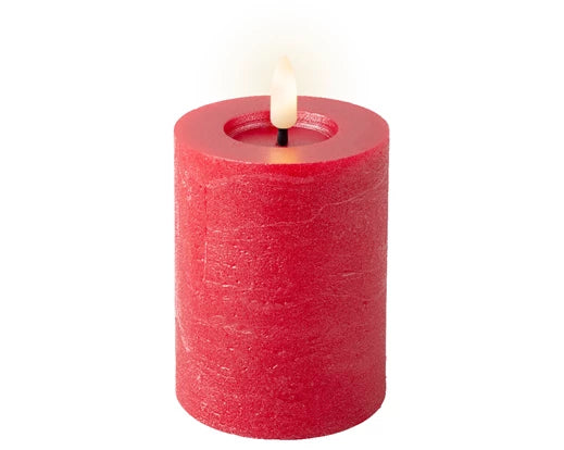 LED Wick Candle – Christmas Red dia7 × H11.2cm Battery Operated - Image 2