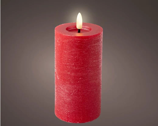 LED Wick Candle – Christmas Red dia7 × H15 cm Battery Operated