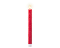 Set of 2 battery-operated red LED wick dinner candles, 2.2cm x 24.5cm, indoor Christmas decor – Keans Claremorris