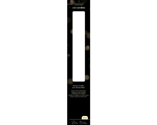 Set of 2 red LED wick dinner candles, 24.5cm tall, battery operated, indoor use – Keans Claremorris