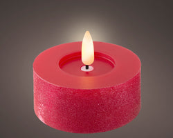 Christmas Red LED tealight wax BO indoor Box 2 warm white dia7cm x H.6cm