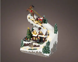 Micro LED Animated Christmas Village Scene with Music – 23.5cm