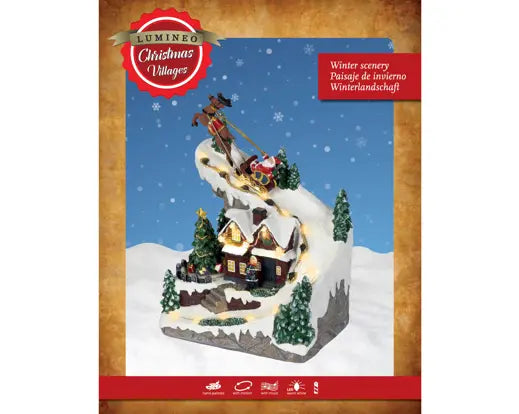 Micro LED Animated Christmas Village Scene with Music – 23.5cm - Image 2