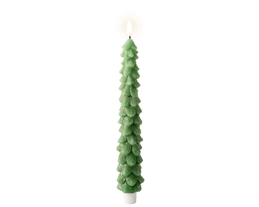 LED wick dinner candle wax tree steady BO indoor green/warm white dia4.5cm x H.29cm - Image 2