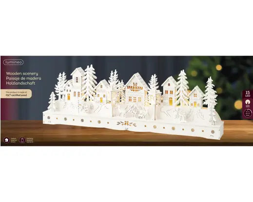 LED scenery plywood steady BO indoor fsc 100%, White/warm white, L.6cm x W.45cm x H.15cm - Image 3
