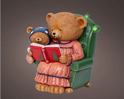 LED Bear on Armchair Reading H.22cm
