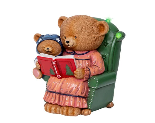 LED Bear on Armchair Reading H.22cm - Image 2