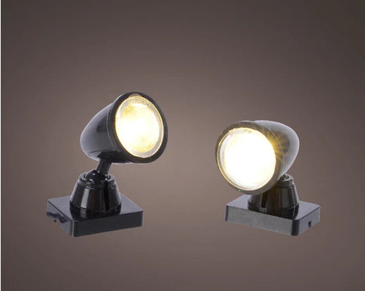 Set of 2 LED Spotlights – Indoor (Black, Warm White, Steady Light) Battery Operated