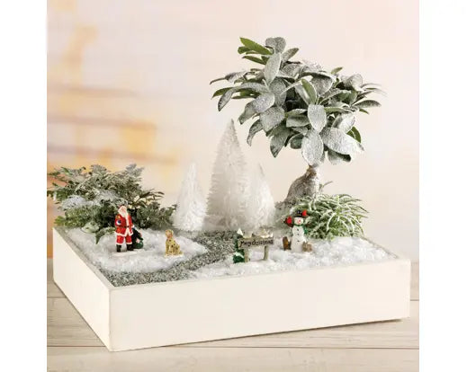 Set of 9 Mini Pine Trees White - Image 3