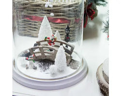 Set of 9 Mini Pine Trees White