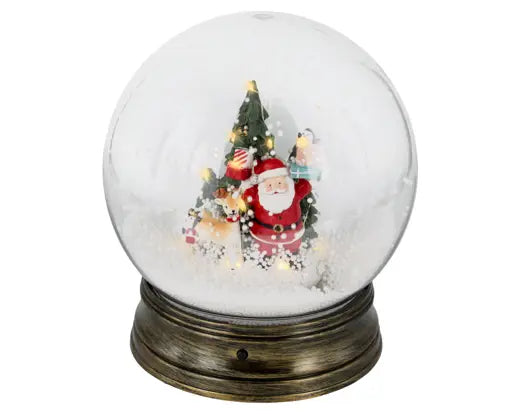LED Snow Blower Globe – Santa at Tree 22.5cm - Image 2