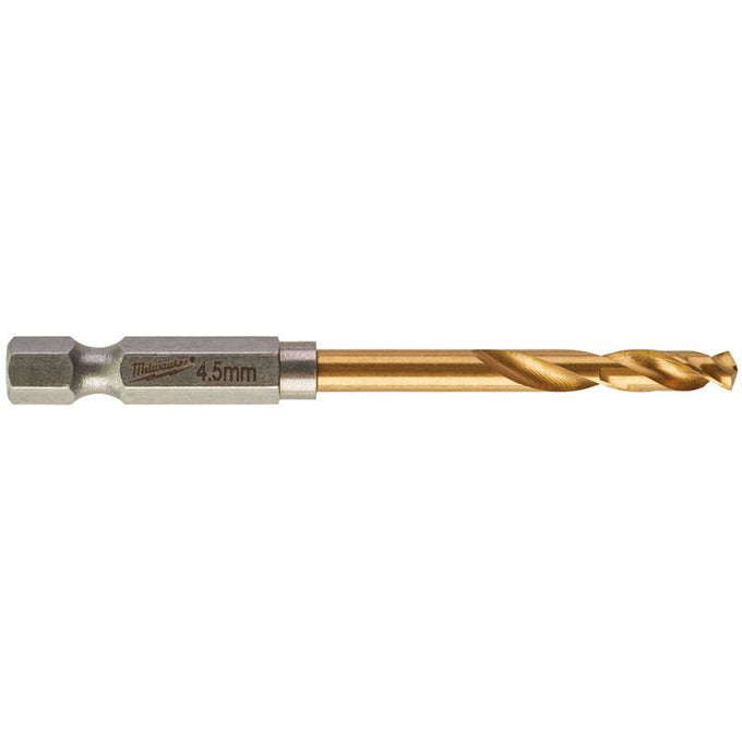 Milwaukee HSS-G Shockwave™ Red Hex Titanium Drill 4.5mm - 1pc - Image 1