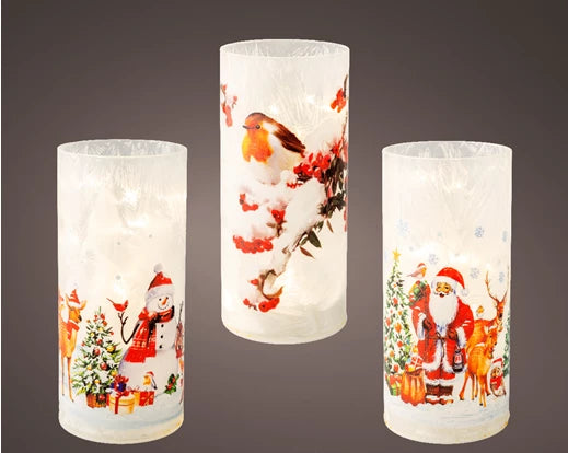 Micro LED Table Light – Glass Christmas Decoration Sold Singly