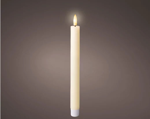 Set of 2 LED Wick Dinner Candles – Indoor Cream indoor dia2.2cm x H.24.5cm Battery Operated - Image 1