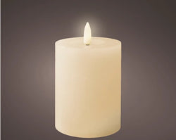 LED Wick Candle – Indoor Cream dia7cm x H.11.2cm Battery Operated