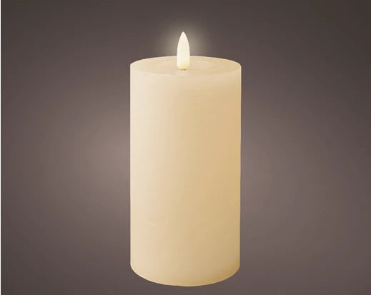 LED Wick Candle – Indoor Cream dia7cm x H.15cm Battery Operated - Image 1