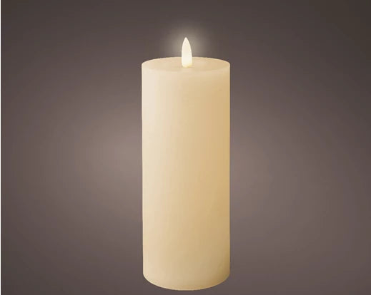 LED Wick Candle – Indoor Cream dia7cm x H.19cm Battery Operated