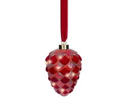 Micro LED Pinecone – Red (Warm White, 21cm)