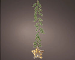  Micro LED Star on green branch – Steady Light (Indoor Use) W.20cm x H.20cm