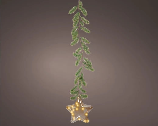  Micro LED Star on green branch – Steady Light (Indoor Use) W.20cm x H.20cm