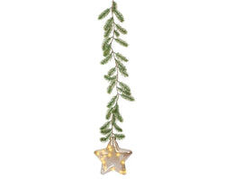 Micro LED Star on green branch – Steady Light (Indoor Use) W.20cm x H.20cm