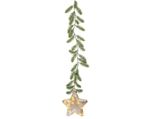Micro LED Star on green branch – Steady Light (Indoor Use) W.20cm x H.20cm - Image 2