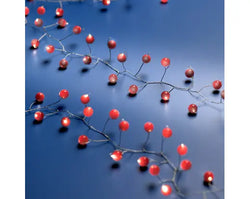 Micro LED Decorative Mini Berry Lights – 80 Warm White LEDs, BO L.150cm light red or white