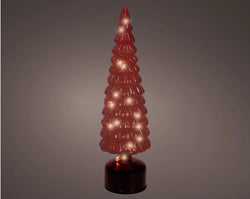 Micro LED Rotating Red Glass Tree – Flashing Effect (Indoor Use) H.39cm