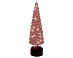 Micro LED Rotating Red Glass Tree – Flashing Effect (Indoor Use) H.39cm