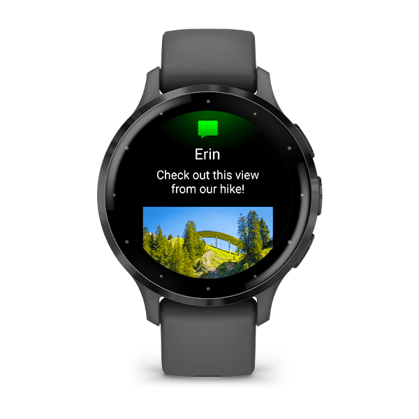 Garmin Venu 3 S Smartwatch Slate with AMOLED display and health tracking, available at Keans Claremorris.