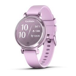 Garmin Lily 2 Sport Smartwatch in Metallic Lilac with hidden touchscreen, health tracking, 5-day battery – available at