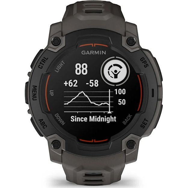 Garmin Instinct E 45mm GPS Smartwatch with rugged design and built-in GPS, available at Keans Claremorris.