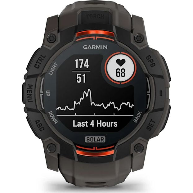 Garmin Instinct 3 50mm Solar GPS Smartwatch with rugged design, solar charging - available at Keans Claremorris.