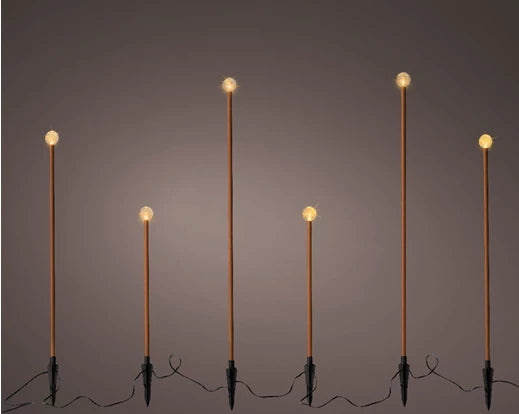 LED Stake Light Ball set of 6, 100cm, classic warm glow, 8 twinkle modes, timer, battery operated – Keans Claremorris