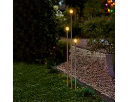 Set of 6 Classic Warm LED Stake Light Balls, 100cm each – Outdoor garden lighting by Keans Claremorris